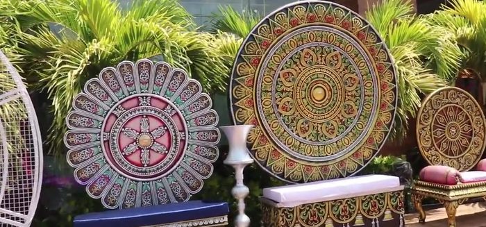 Mandaps, backdrops and idols at the exhibition